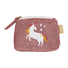 Porte monnaie licorne à paillettes 11x8.5cm