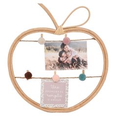 Porte photo rotin pomme 35x30cm