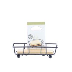 Porte savon en métal noir et bambou 12.5x3.2x8.5cm