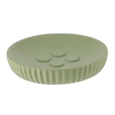 Porte savon rond polyrésine strié kaki 11x2.4cm