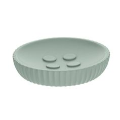 Porte-savon rond strié polyrésine vert 11x2.4x11cm