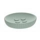 Porte-savon rond strié polyrésine vert 11x2.4x11cm