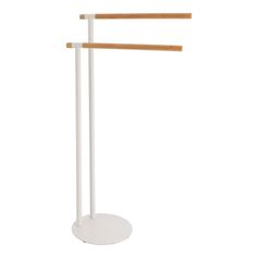 Porte serviette à deux barres blanc bois 39.5x77.5x22cm