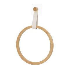 Porte serviette anneau bambou adhésif blanc EASY CHIC 21x29x4cm