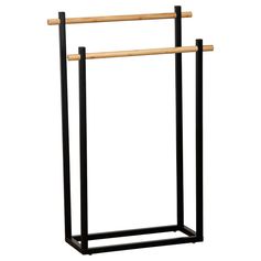 Porte serviette métal bois noir 53x82x20cm