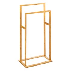 Porte-serviettes à poser 2 barres en bambou 42x24.2x81.5cm