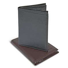 Portefeuille 4 volets synthétique marron 15x11cm