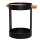 Pot à ustensiles métal et bois noir 13x14x10cm