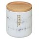 Pot à coton plastique et bambou marbre D 9.5x11cm