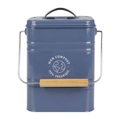 Poubelle à compost métal bleu 3.5L
