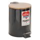 Poubelle à pédale métal bois noire 3L