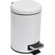 Poubelle avec couvercle frein de chute métal blanc 3L