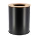 Poubelle de salle de bain métal bambou noire 7L