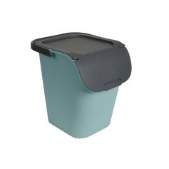 Poubelle de tri ovale TRIHOME vert eucalyptus 40L