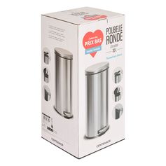 Poubelle ronde inox 30L