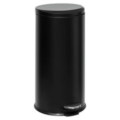 Poubelle ronde inox noire 30L