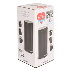 Poubelle ronde inox noire 30L