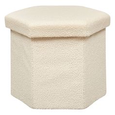 Pouf bouclette JAIKO ivoire 46x40x38cm