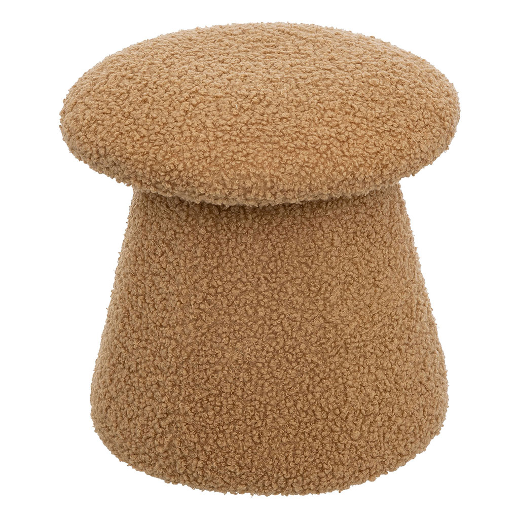 Pouf bouclette marron D27 cm Centrakor