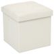 Pouf de rangement polyester beige 38x38cm