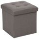 Pouf de rangement polyester gris 38x38cm
