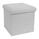 Pouf coffre de rangement polyester gris clair 38x38cm