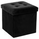 Pouf de rangement velours noir 38x38cm