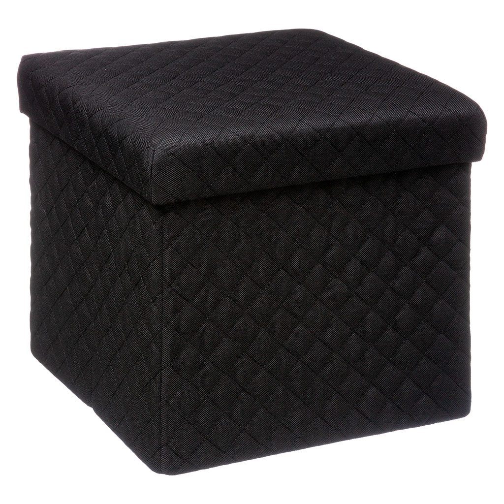 Pouf de rangement Mix'n Modul polyester noir 31x31cm Centrakor
