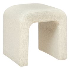 Pouf SEVI bouclette blanc 41x43x35.5cm