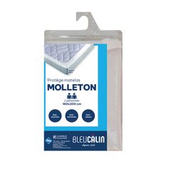 Protège matelas coton molleton AURELIE anti-acariens 160x200cm - BLEU CALIN