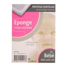 Protège matelas polycoton lit bébé éponge imperméable 60x120cm - Centrakor