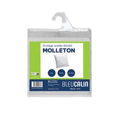 Protège oreiller Bleu Câlin coton molleton 60x60cm