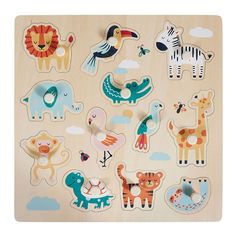 Puzzle jungle en bois 12 pièces 30x2.5cm