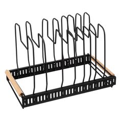 Rack extensible pour poêles et casseroles métal noir 58.5x18x21cm