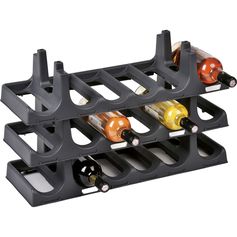 Range 6 bouteilles 3 niveaux noir