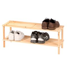 Range-chaussures 2 niveaux bois clair 74x30x26cm