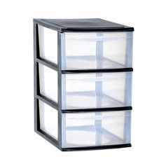 Rangement 3 tiroirs A4 noir 25.5x36x41cm