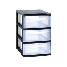 Rangement 3 tiroirs A5 noir 18x28x27.5cm