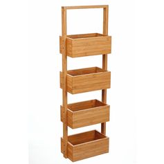 Rangement 4 niveaux bambou 28x88x16cm