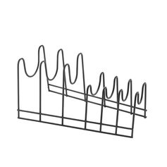 Rangement pour couvercles métal noir 10x28x14.5cm