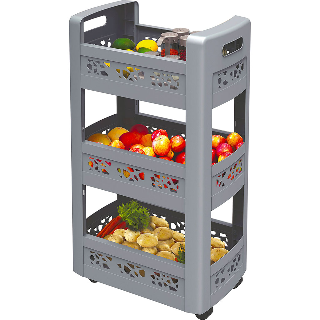 Resserre 3 étagères grise 45x29x79cm