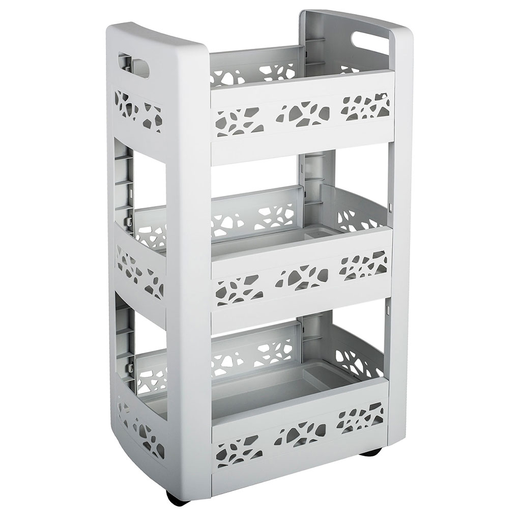 Resserre à légumes 3 étagères plastique blanche 45x29x79cm