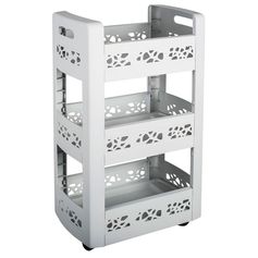 Resserre à légumes 3 étagères plastique blanche 45x29x79cm