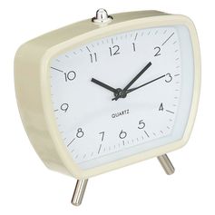 Réveil CATHY blanc 14x14cm