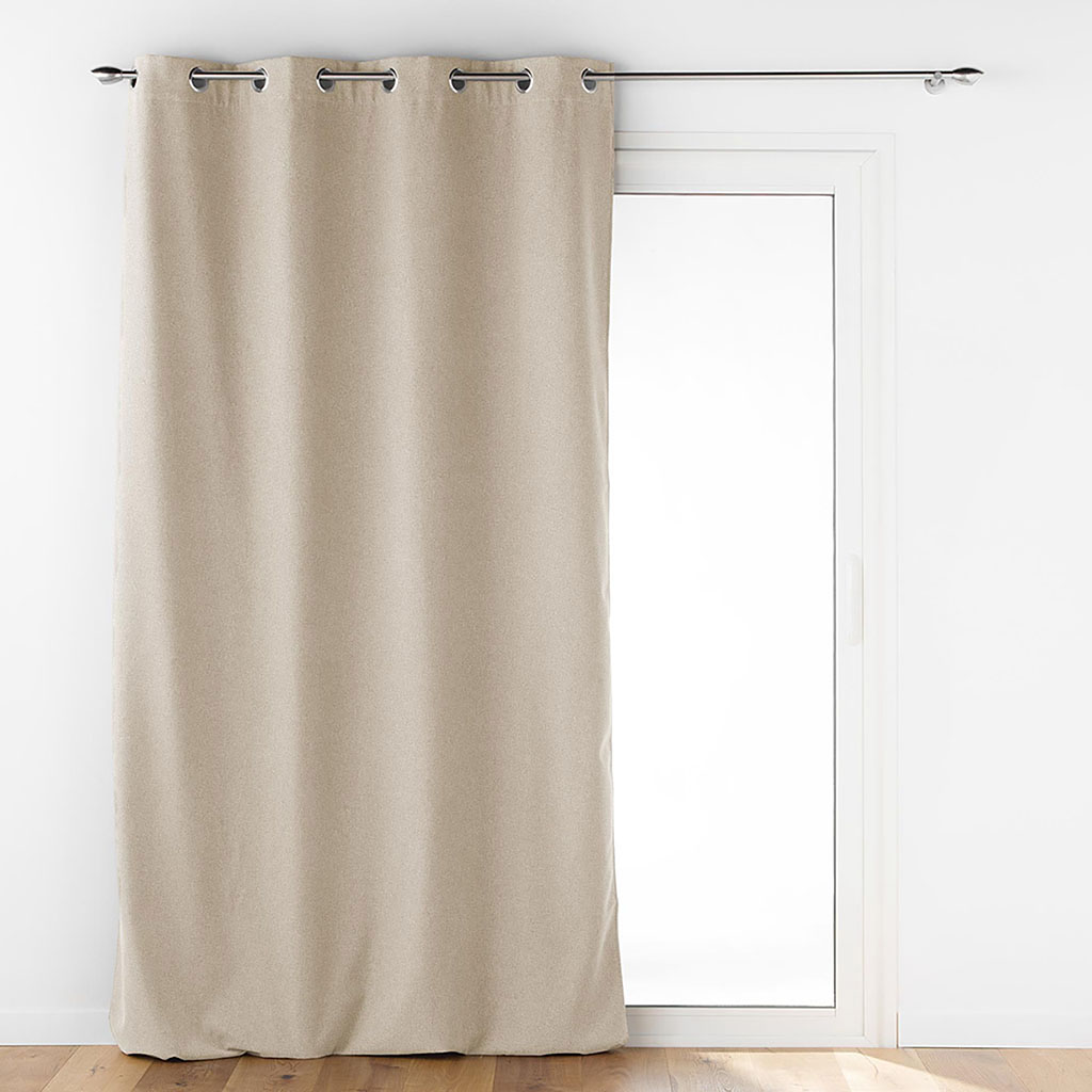 Rideau à œillet isolant JUPITER couleur lin polyester 140x260cm
