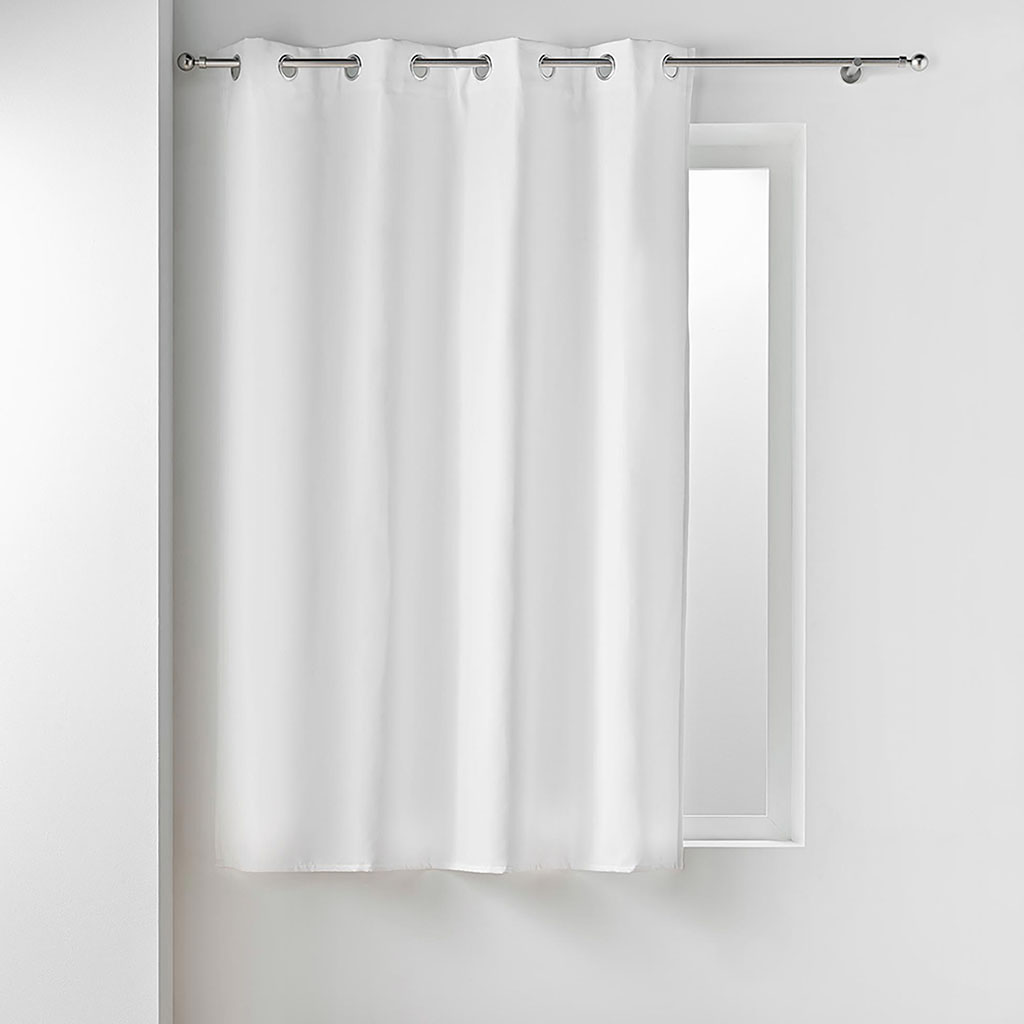 Rideau Blanc 135x240 Cm Avec œillets Argentés - 100% Coton Certifié Oeko-Tex - Neuf