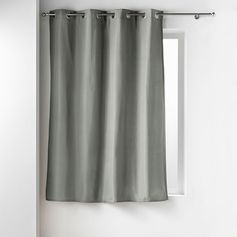 Rideau à œillets isolant MICROPOLAR gris microfibres 135x180cm