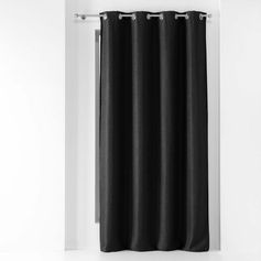 Rideau à œillets occultant tissé TRAMINA polyester noir 135x240cm