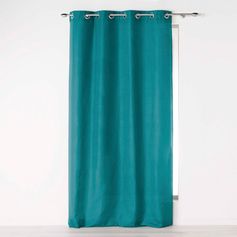Rideau à œillets polyester bleu pétrole 140x260cm