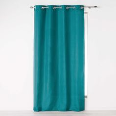 Rideau à œillets polyester bleu pétrole 140x260cm